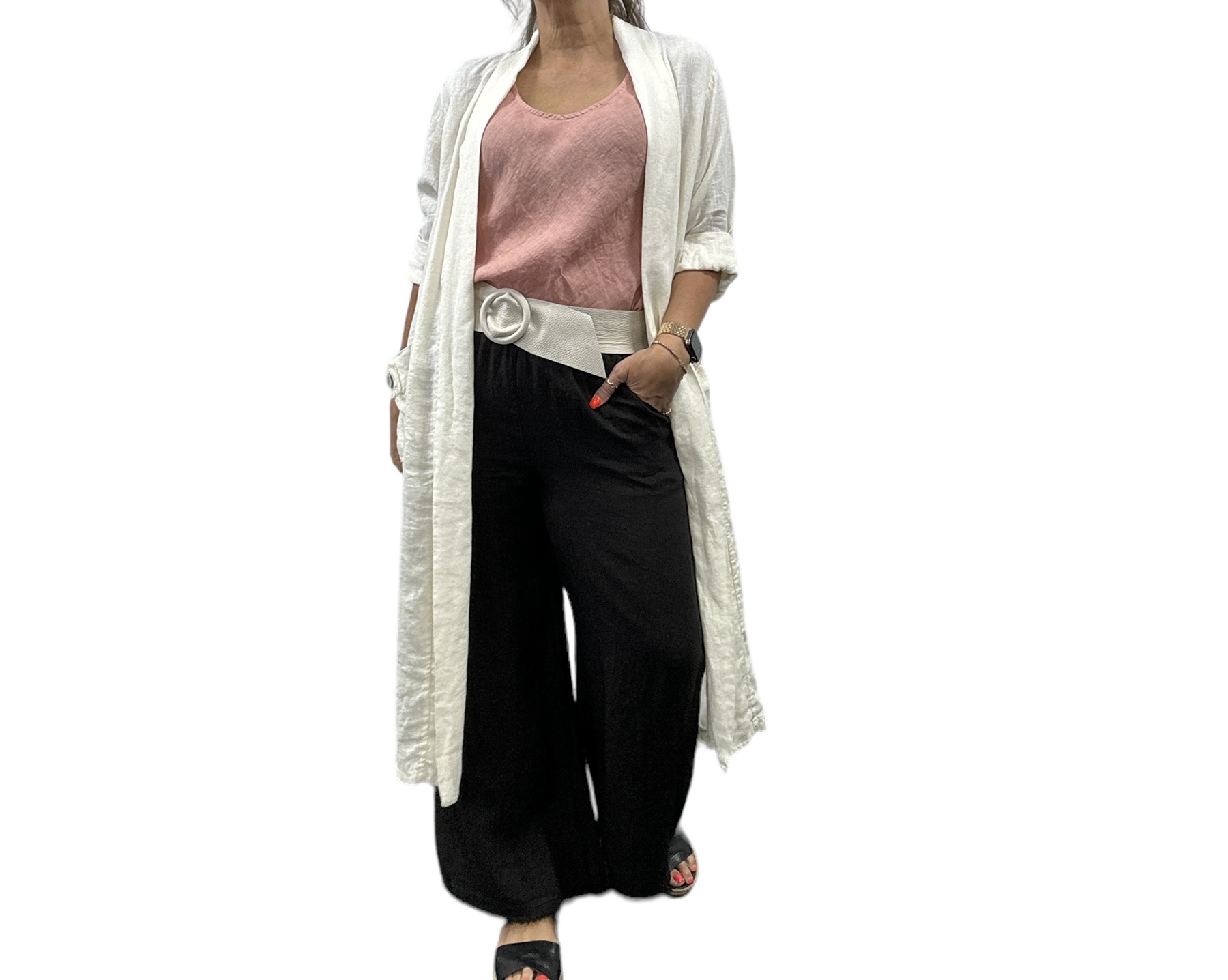 Abruzzo Linen Long Jacket - Amici | Made In Italy