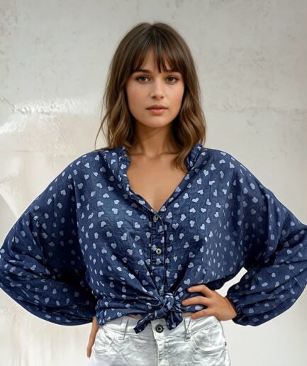 Amore Heart Printed Cotton Shirts