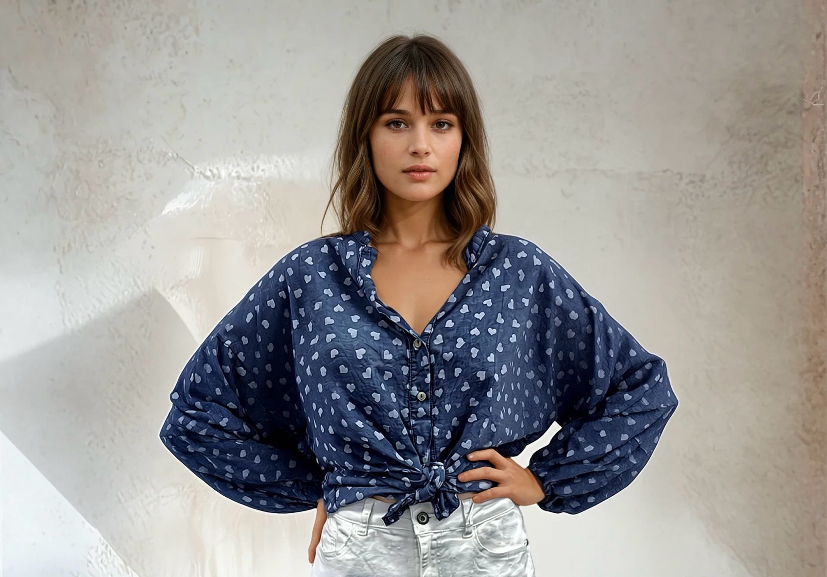 Amore Heart Printed Cotton Shirts