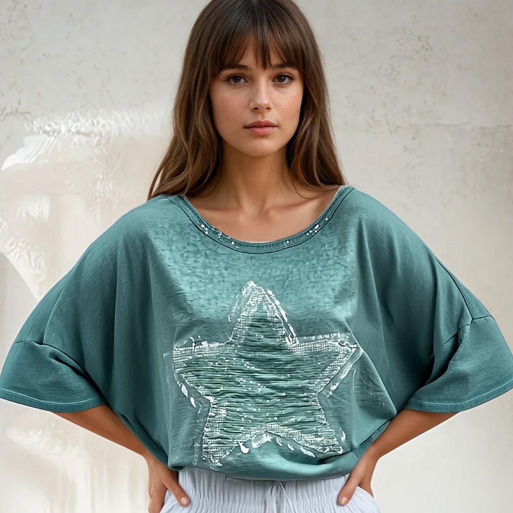 Stella 3D Sequin Star Tee